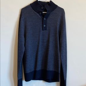 Blue Merino Wool collared sweater